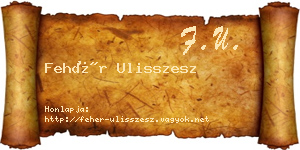 Fehér Ulisszesz névjegykártya